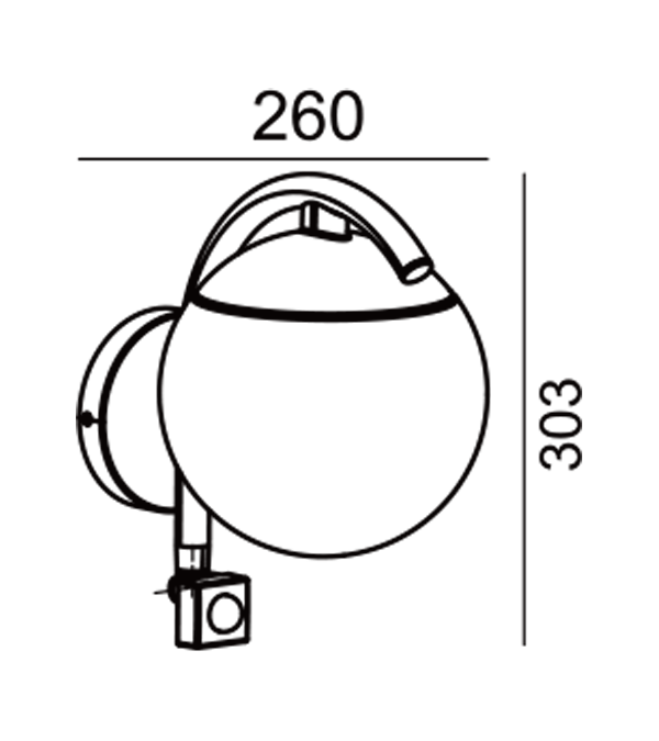 Lampada da parete a induzione in vetro rotondo Parrot Bend HR60671S Lampada da parete a induzione in vetro rotondo Parrot Bend HR60671S