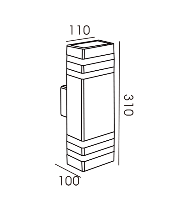 110 Lampada da parete doppia bidirezionale a strisce rettangolari HR60178 110 Lampada da parete doppia bidirezionale a strisce rettangolari HR60178