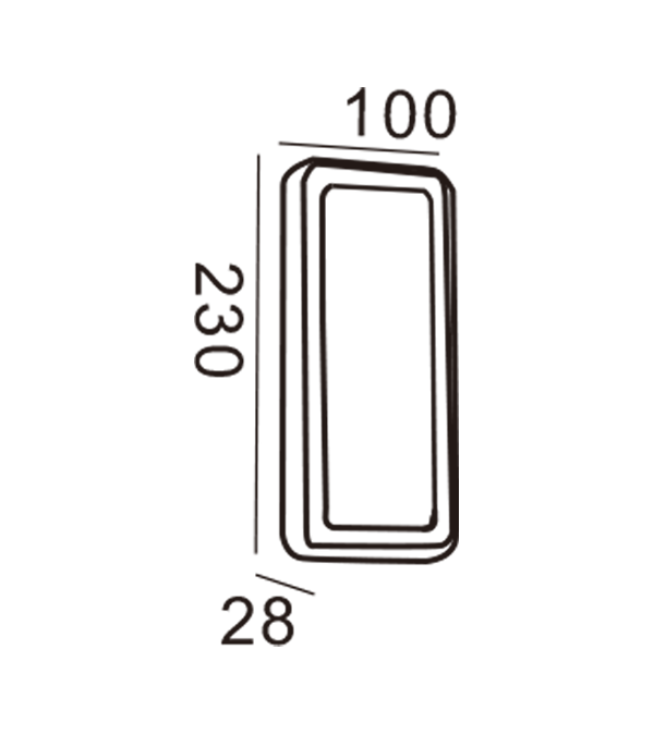 Lampada da parete Apple rettangolare HR20022 Lampada da parete Apple rettangolare HR20022