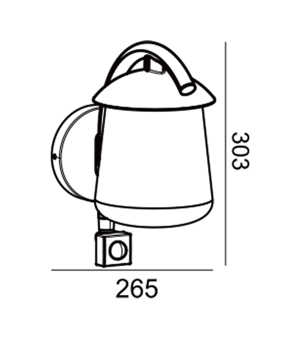 Lampada da parete a induzione in vetro Parrot Bend Flat Top HR60673S Lampada da parete a induzione in vetro Parrot Bend Flat Top HR60673S
