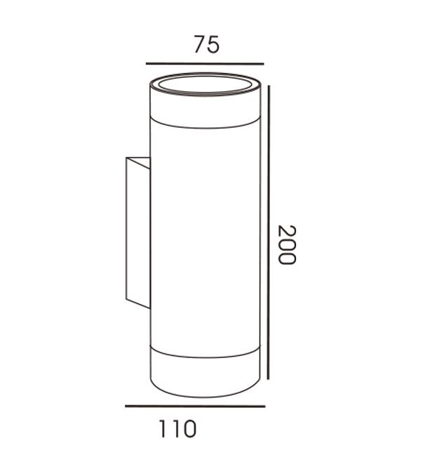 Lampada da parete bidirezionale 75 Tube HR60276 Lampada da parete bidirezionale 75 Tube HR60276