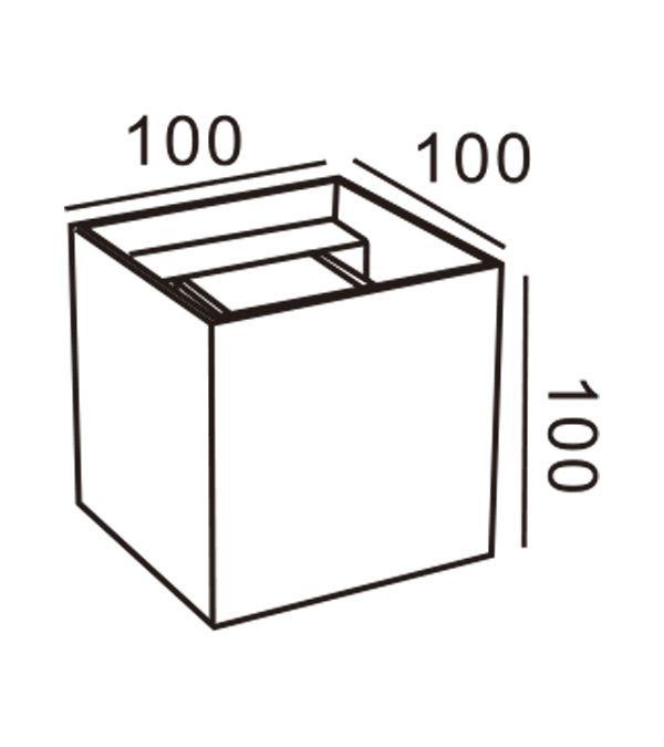 Lampada da parete dimmerabile bidirezionale quadrata da 100 HR60432-G9 Lampada da parete dimmerabile bidirezionale quadrata da 100 HR60432-G9