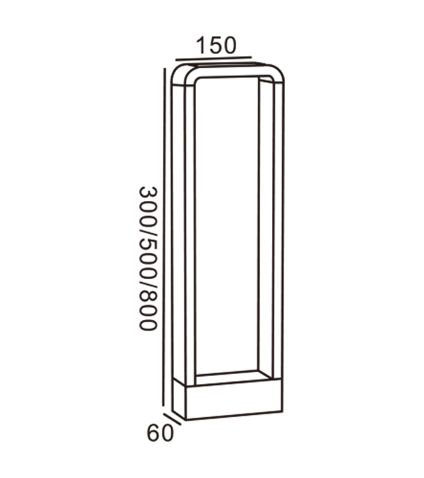 Luci da giardino ad angolo arrotondato HR60071-800 Luci da giardino ad angolo arrotondato HR60071-800