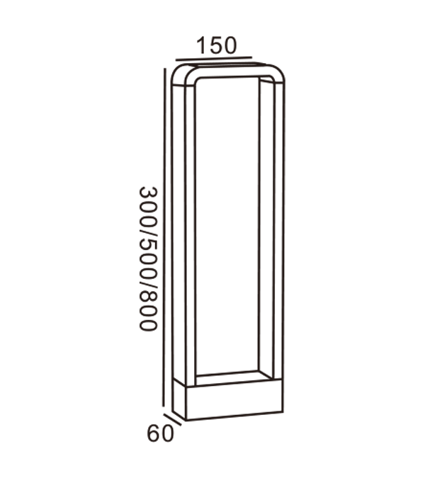 Lampada da giardino quadrata HR60072-800 Lampada da giardino quadrata HR60072-800