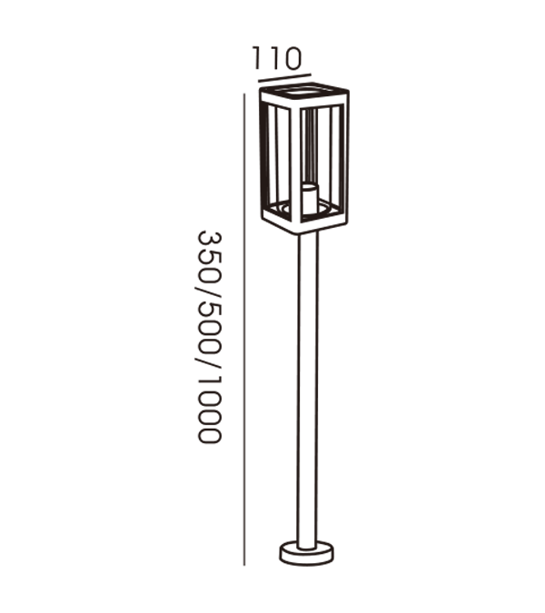 110 Lampada da giardino con copertura in vetro HR60122-1000 110 Lampada da giardino con copertura in vetro HR60122-1000