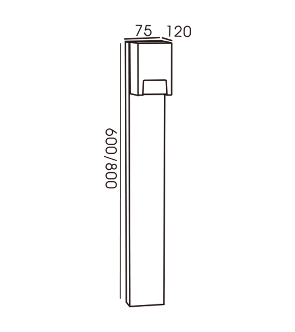 Lampada da giardino unidirezionale tipo H HR60231-800 Lampada da giardino unidirezionale tipo H HR60231-800