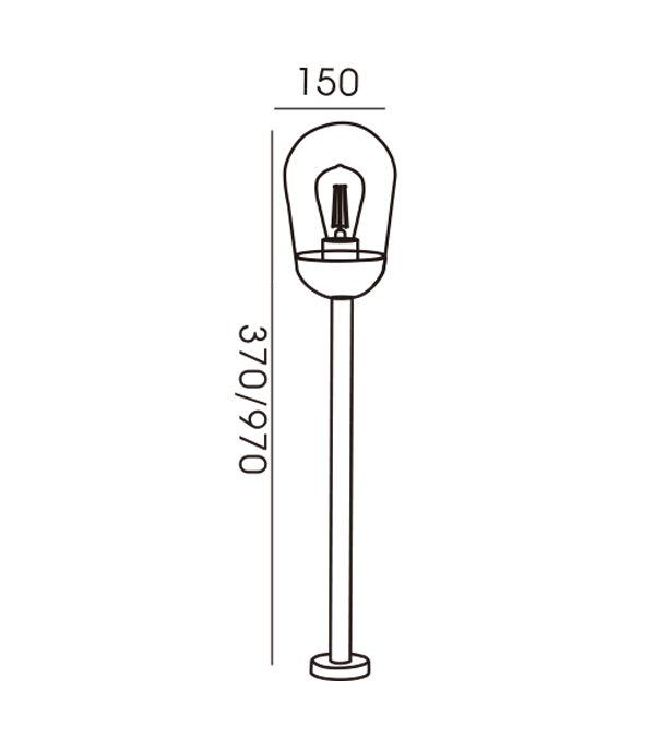 150 Luci da giardino con copertura in vetro Rocket Head HR60111-370 150 Luci da giardino con copertura in vetro Rocket Head HR60111-370