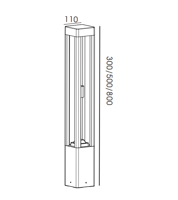 Lampada da giardino in vetro bordato su quattro lati HR60041-800 Lampada da giardino in vetro bordato su quattro lati HR60041-800