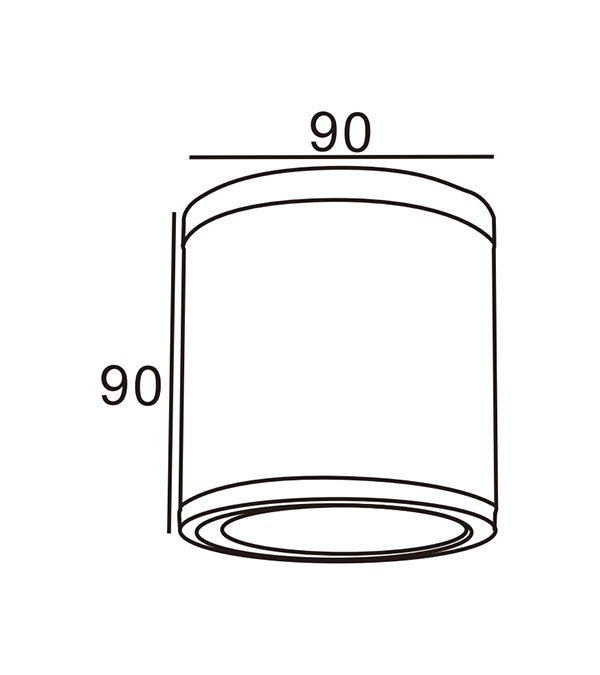 90 GU10 Plafoniera Cilindro in Alluminio HR10201 90 GU10 Plafoniera Cilindro in Alluminio HR10201